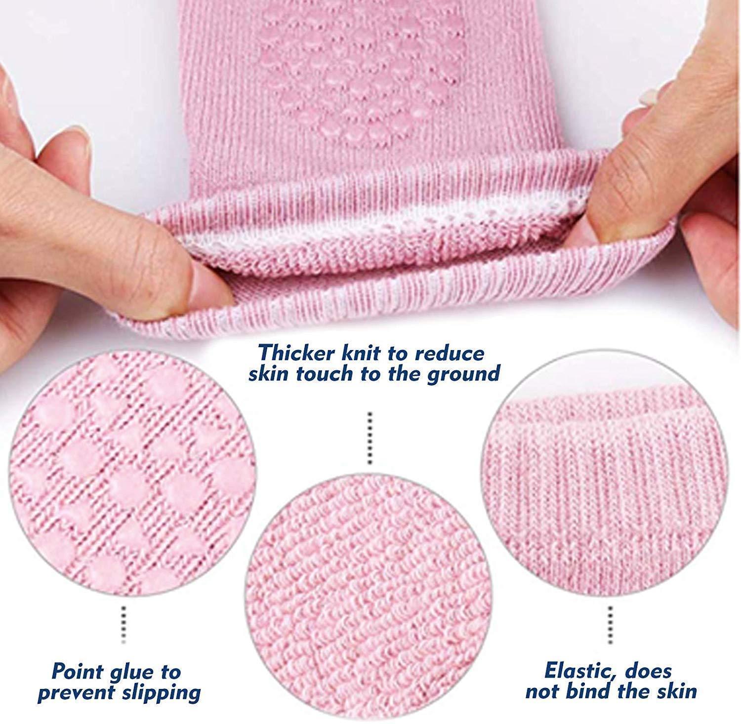 Pink sock with text highlighting features on a white background