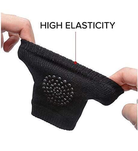 Black elastic band with textured surface held by hands, labeled 'HIGH ELASTICITY'.