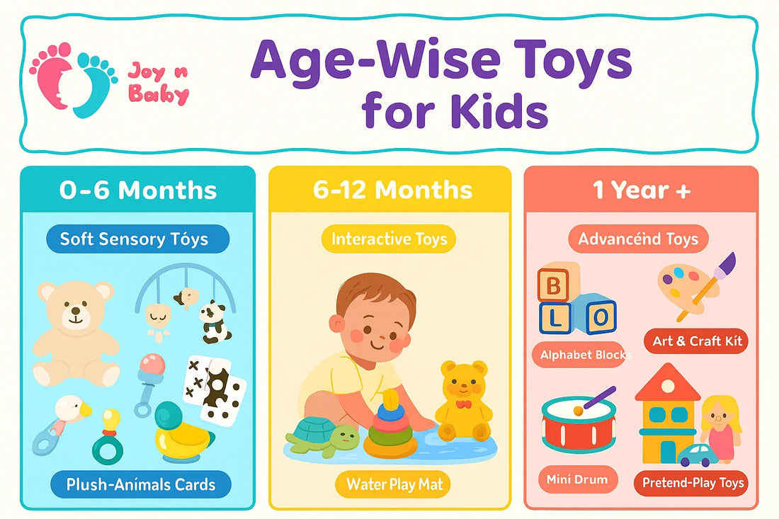 Age-Wise Toys for Kids Guide: 0–6 Months, 6–12 Months, 1 Year+