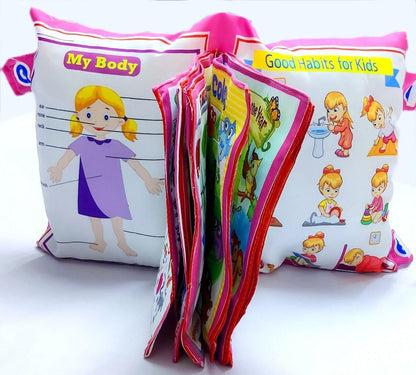 Set of children's educational books on a white background