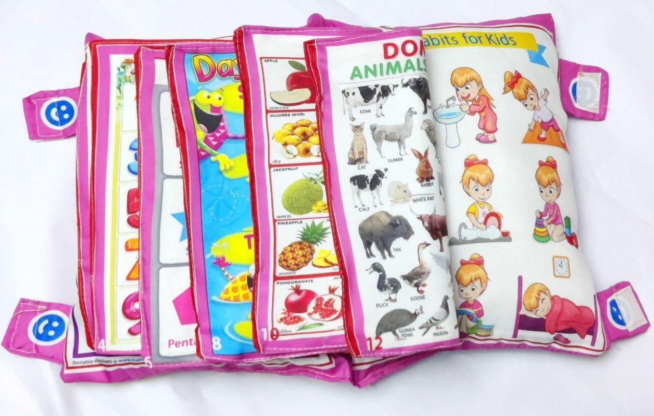 Set of educational children's books with colorful illustrations on a white background